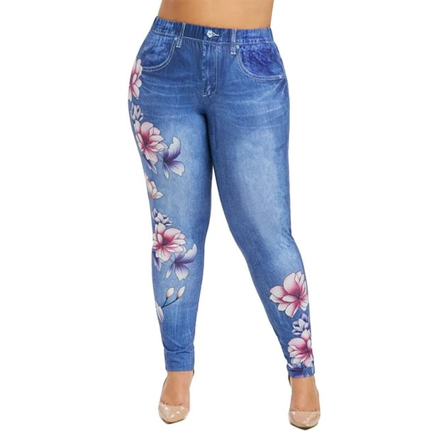 New Ladies Black Floral Jeggings Slim Skinny Jeggings Size 4-12 New Ladies Black Floral Jeggings Slim Skinny Jeggings Size 4-12